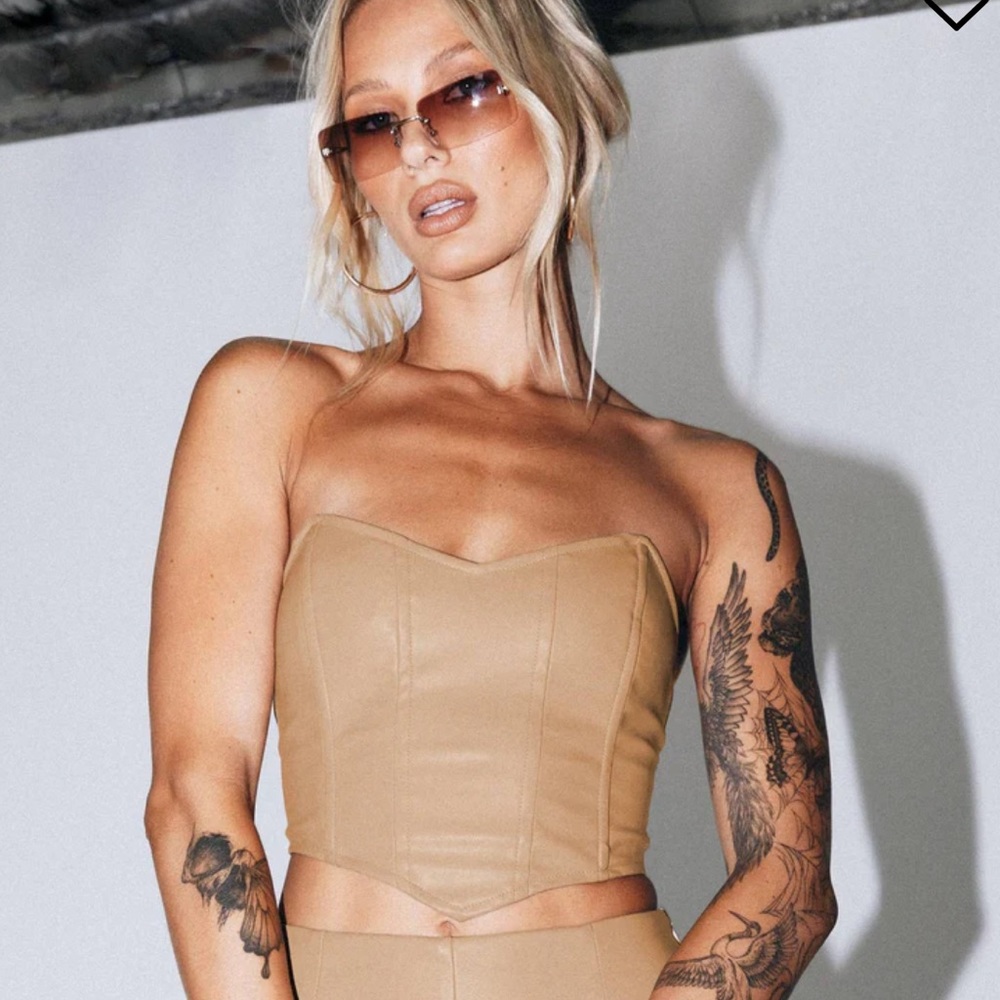 Princess polly jessica pu bustier beige